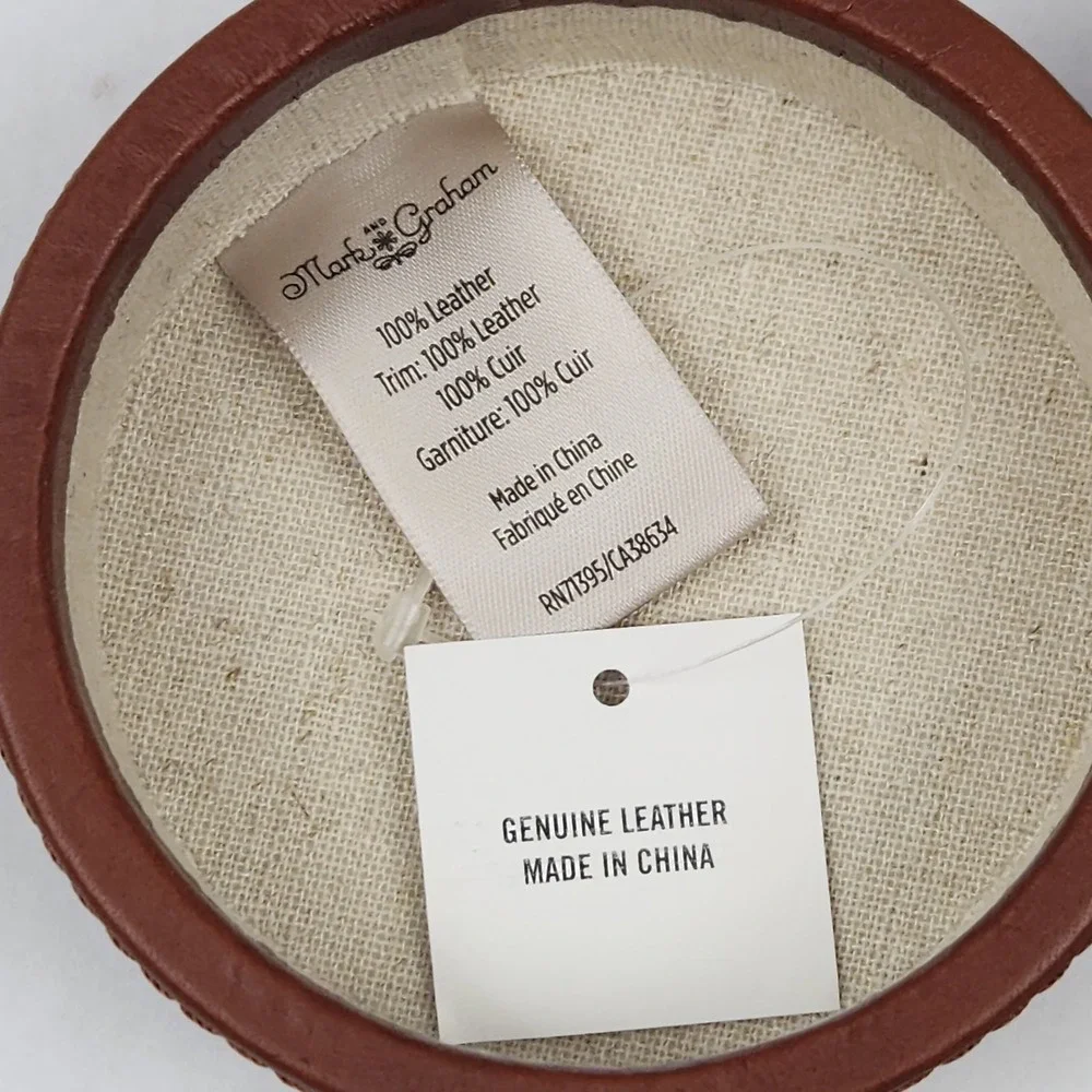 Mark Graham Leather Travel Jewelry Watch Round Storage‎ Container 3 Compartments